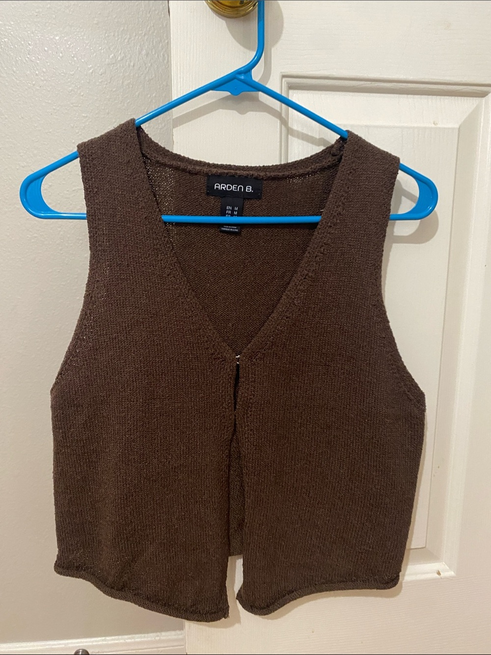 ARDEDN B. Women's Brown V-Neck Sweater Vest Size Medium Like New